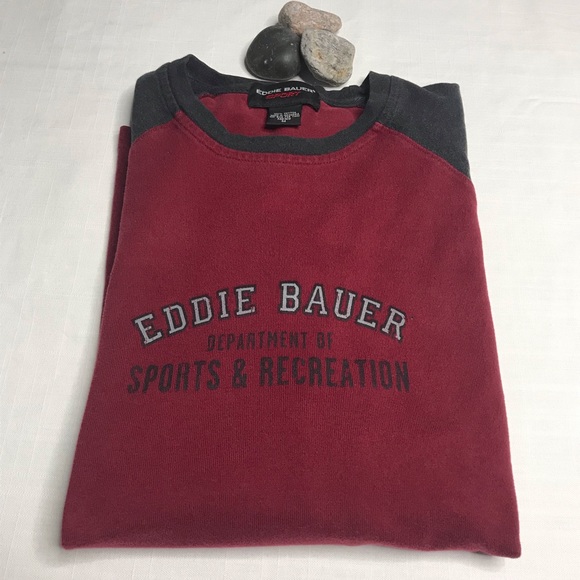 Eddie Bauer Logo Long Sleeve Crew Neck Size M - Picture 3 of 8